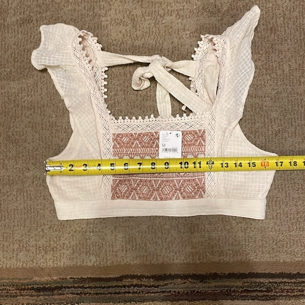 Free People Bohemian embroidered crochet lace insert VACATION PERFECTION - Picture 8 of 16